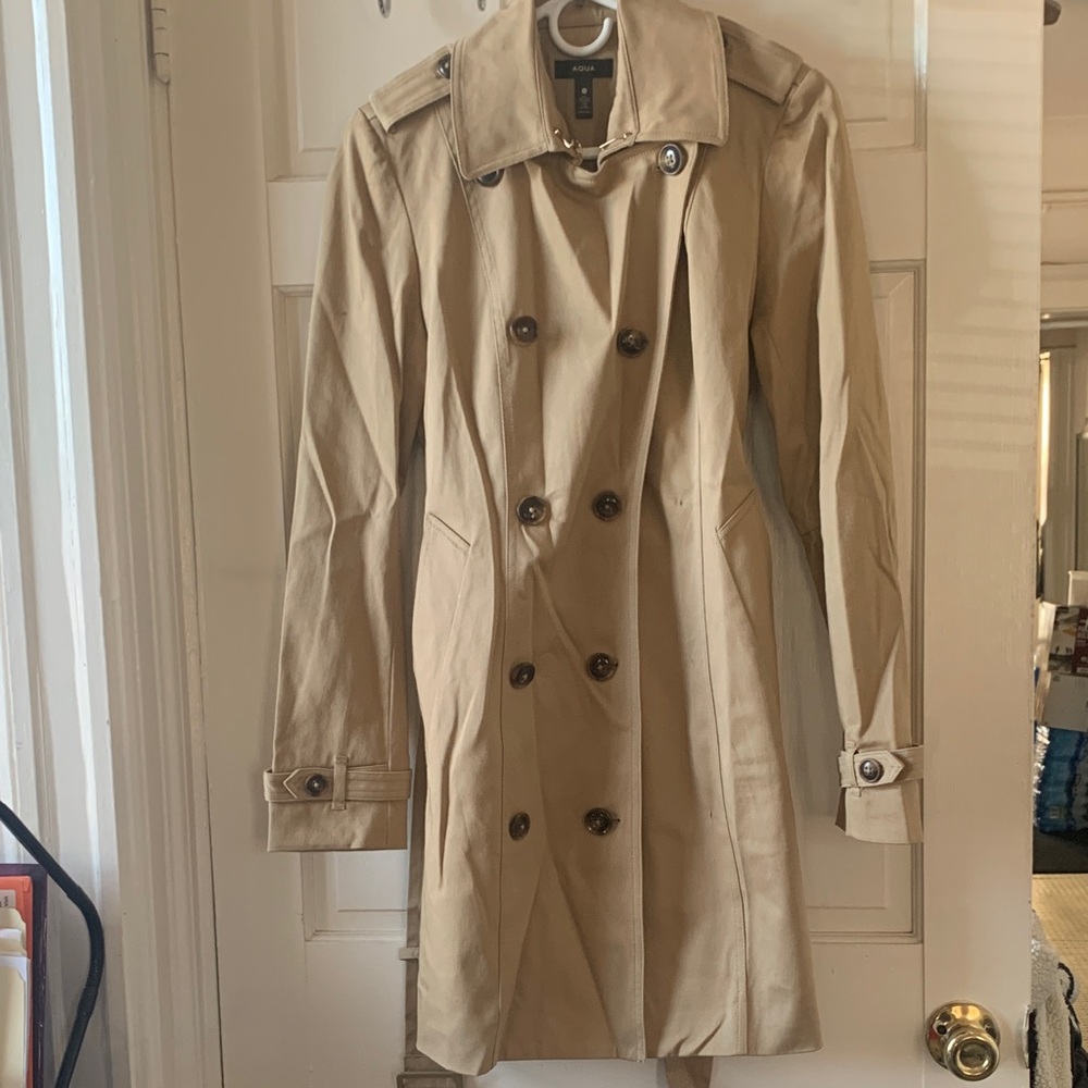 Aqua Beige Double-Breasted Coat